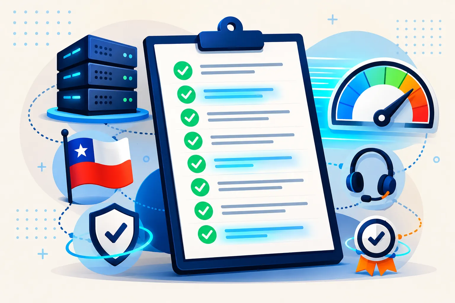 Cómo elegir hosting en Chile 9 criterios técnicos WireNet ilustración editorial